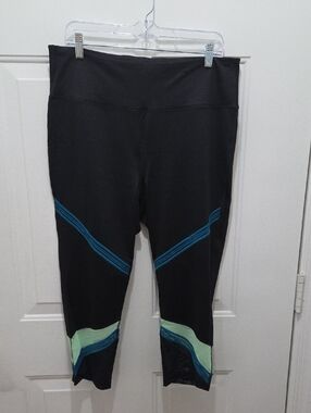 Fila Black Sport Pant with Teal and Lime Accents. XXL